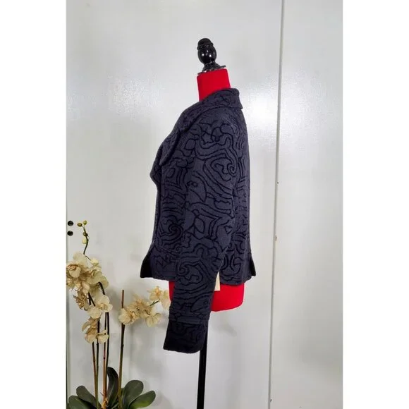 NWT Vertigo Paris Women's Black Wool Modern Day Pea Coat Size XL 1122 - Picture 4 of 13